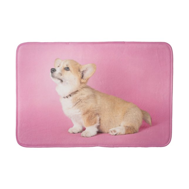 Cutest Baby Animals | Pink Corgi Puppy Bath Mat (Front)