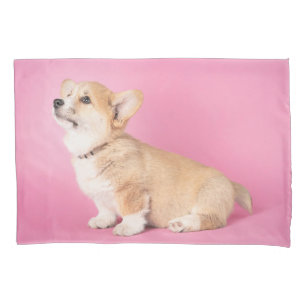 Cutest Baby Animals Pink Corgi Puppy Pillow Case