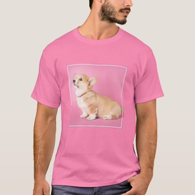 Cutest Baby Animals | Pink Corgi Puppy T-Shirt (Front)