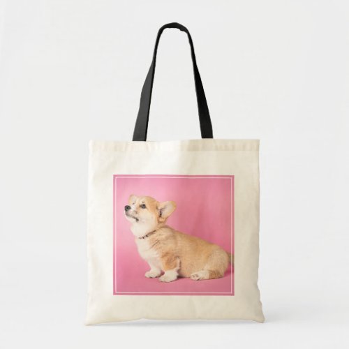 Cutest Baby Animals  Pink Corgi Puppy Tote Bag