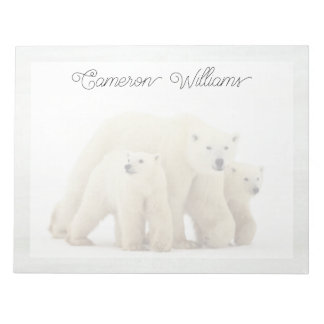 Cutest Baby Animals | Polar Bear Family Notepad