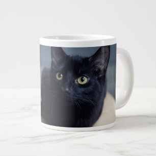 Cutest Baby Animals Portrait of a Black Cat Giant Coffee Mug