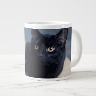 Cutest Baby Animals   Portrait of a Black Cat Giant Coffee Mug