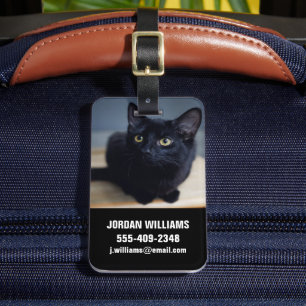 Cutest Baby Animals   Portrait of a Black Cat Luggage Tag