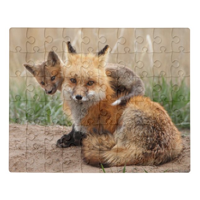 Cutest Baby Animals | Red Fox & Baby Jigsaw Puzzle (Puzzle Horizontal)