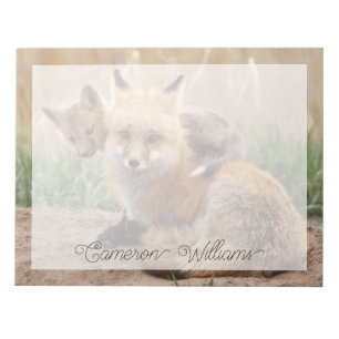 Cutest Baby Animals Red Fox & Baby Notepad
