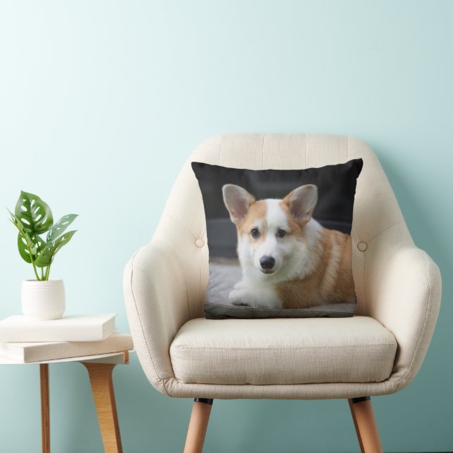 Cutest Baby Animals | Relaxing Corgi Puppy Throw Pillow (Chair)