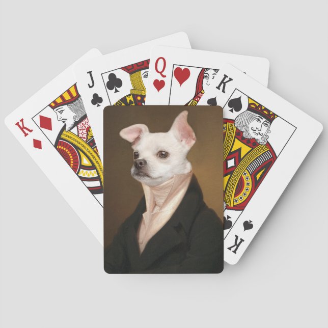 Cutest Baby Animals | Royal Chihuahua Portrait Poker Cards (Back)