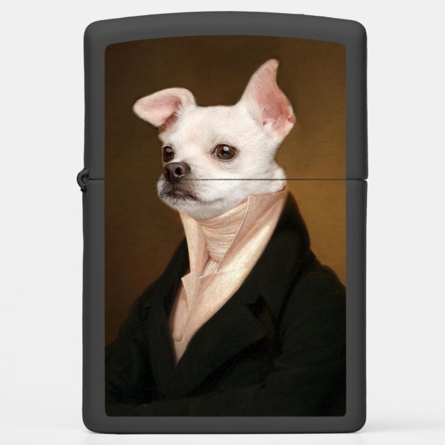 Cutest Baby Animals | Royal Chihuahua Portrait Zippo Lighter (Front)