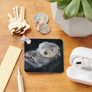 Cutest Baby Animals Sea Otter Floating Keychain