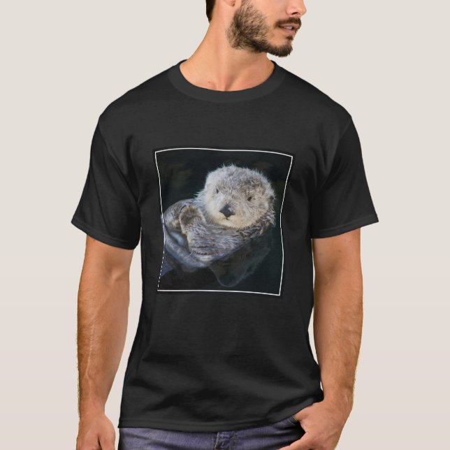 Cutest Baby Animals | Sea Otter Floating T-Shirt (Front)