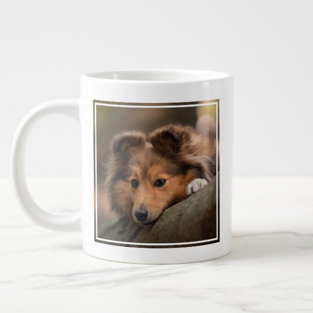 Cutest Baby Animals | Shetland Sheepdog Puppy Giant Coffee Mug (Left)