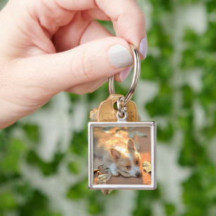 Cutest Baby Animals Shy Corgi Keychain