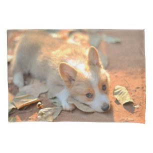 Cutest Baby Animals   Shy Corgi Pillow Case