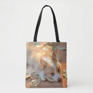 Cutest Baby Animals Shy Corgi Tote Bag