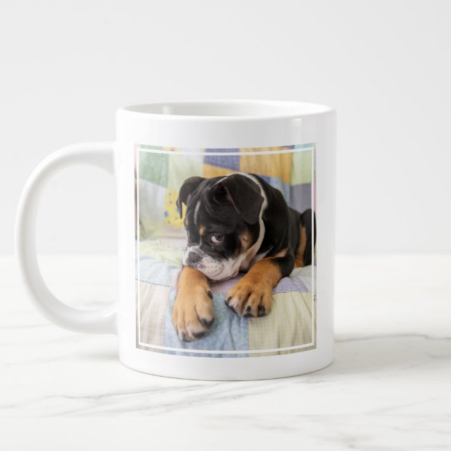Cutest Baby Animals | Shy Old English Bulldog Giant Coffee Mug (Left)