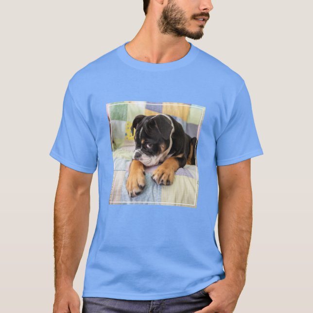 Cutest Baby Animals | Shy Old English Bulldog T-Shirt (Front)