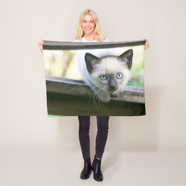 Cutest Baby Animals | Siamese Kitten 2 Fleece Blanket (In Situ)