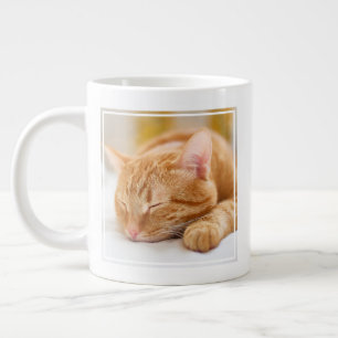 Cutest Baby Animals Sleeping Ginger Cat Giant Coffee Mug