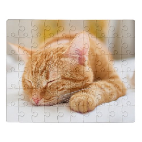 Cutest Baby Animals  Sleeping Ginger Cat Jigsaw Puzzle