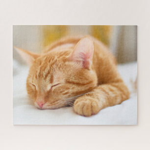 Cutest Baby Animals Sleeping Ginger Cat Jigsaw Puzzle