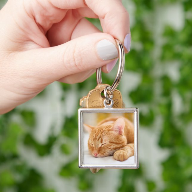 Cutest Baby Animals | Sleeping Ginger Cat Keychain (Hand)