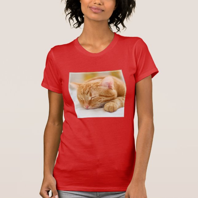 Cutest Baby Animals | Sleeping Ginger Cat T-Shirt (Front)