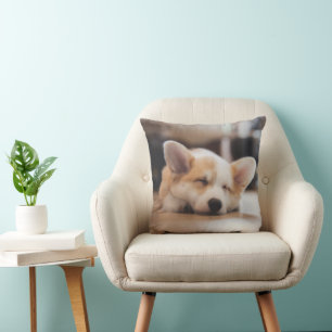 Cutest Baby Animals Sleepy Corgi Throw Pillow