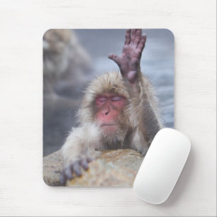 Cutest Baby Animals Snow Monkey Face Mouse Pad