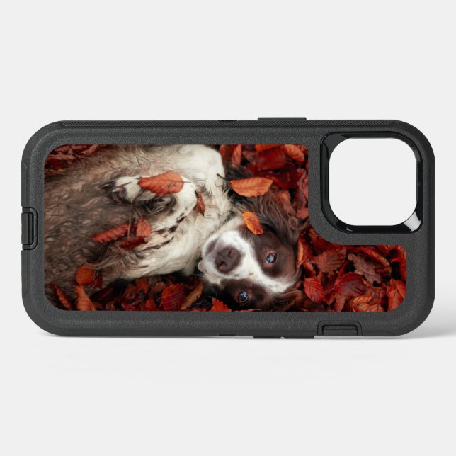Cutest Baby Animals | Spaniel in Autumn Leaves Otterbox iPhone Case (Back Horizontal)