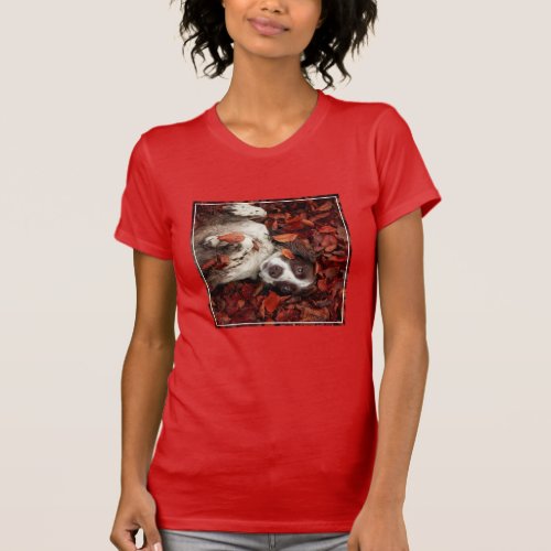 Cutest Baby Animals  Spaniel in Autumn Leaves T_Shirt