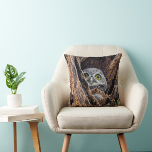 Cutest Baby Animals Spotted Owlet Throw Pillow