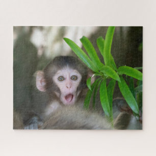 Cutest Baby Animals   Surprised Snow Monkey Jigsaw Puzzle