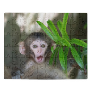 Cutest Baby Animals   Surprised Snow Monkey Jigsaw Puzzle