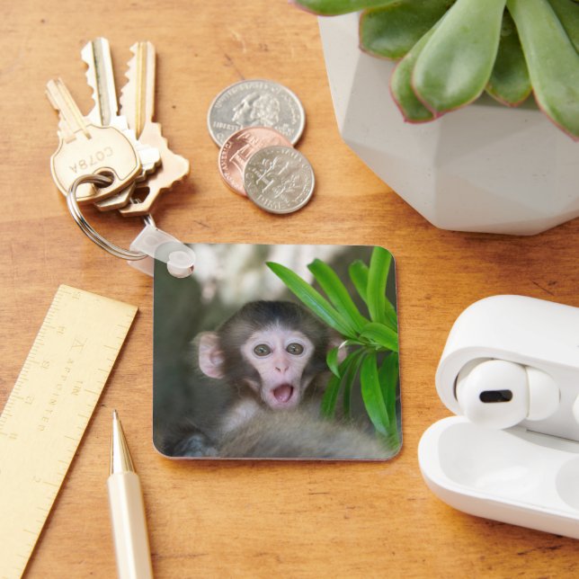 Cutest Baby Animals | Surprised Snow Monkey Keychain (Desk)