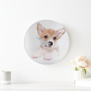 Cutest Baby Animals Sweet Baby Corgi Large Clock