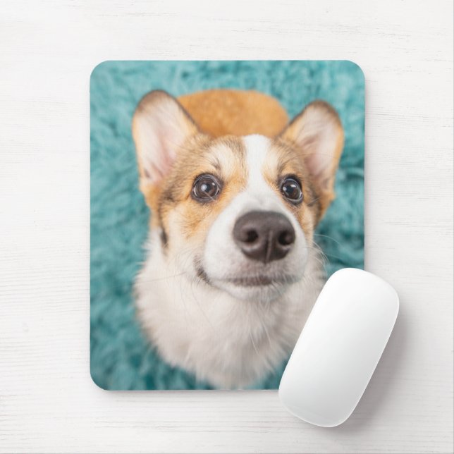 Cutest Baby Animals | Sweet Corgi Puppy Face Mouse Pad (With Mouse)