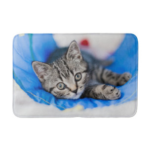 Cutest Baby Animals   Tabby Kitten in Play Tunnel Bath Mat