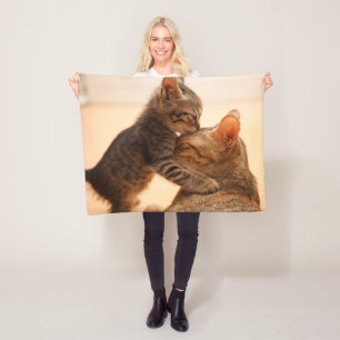 Cutest Baby Animals   Tabby Kitten Kiss Fleece Blanket