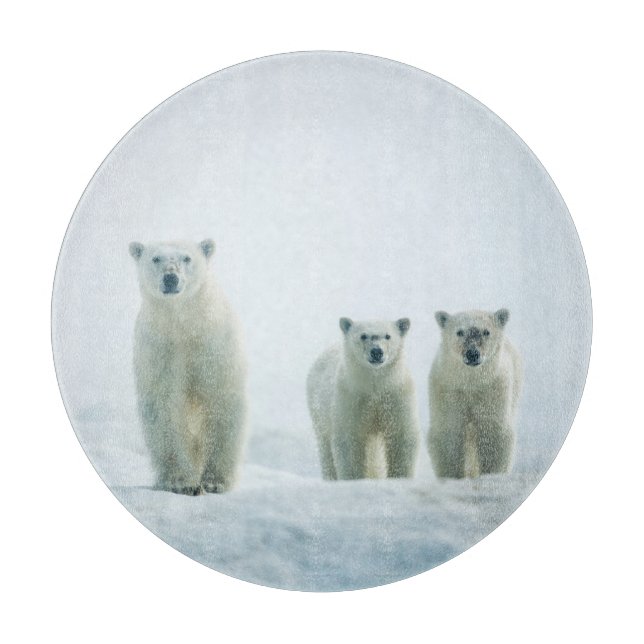 Cutest Baby Animals | Three Young Polar Bears Cutting Board (Front)