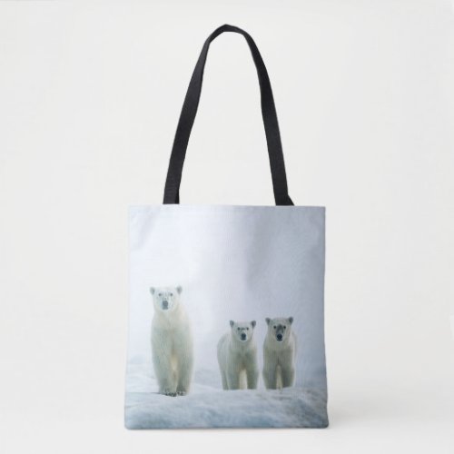 Cutest Baby Animals  Three Young Polar Bears Tote Bag