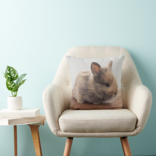 Cutest Baby Animals   Tiny Baby Bunny Throw Pillow