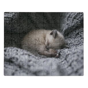 Cutest Baby Animals Tiny Kitten Sleeping Jigsaw Puzzle