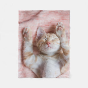 Cutest Baby Animals Tiny Orange Striped Kitten Fleece Blanket