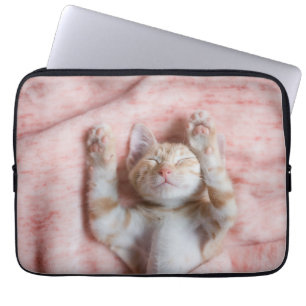 Cutest Baby Animals   Tiny Orange Striped Kitten Laptop Sleeve