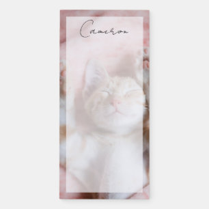 Cutest Baby Animals   Tiny Orange Striped Kitten Magnetic Notepad