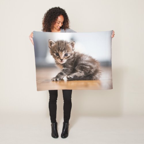 Cutest Baby Animals  Tiny Tabby Kitten Fleece Blanket