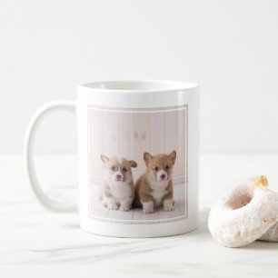 Cutest Baby Animals   Two Baby Corgis Sitting Coffee Mug