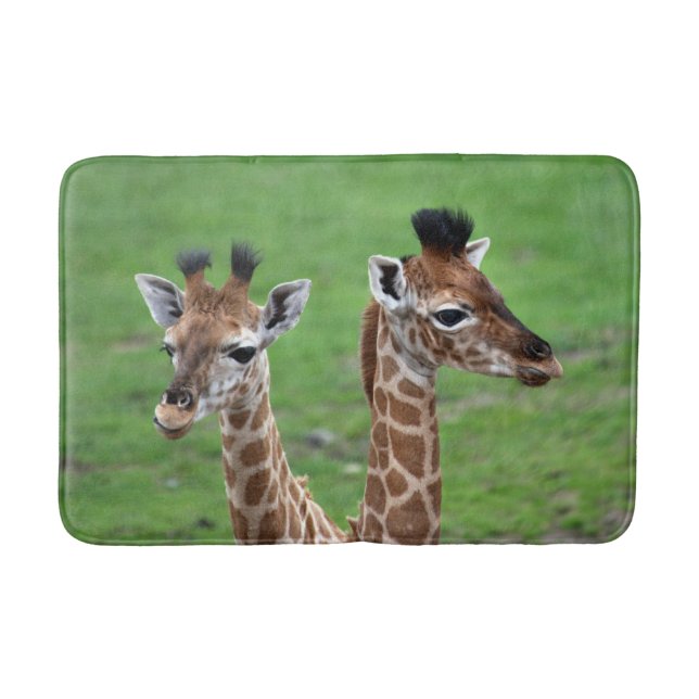 Cutest Baby Animals | Two Baby Giraffes Bath Mat (Front)
