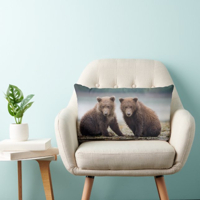 Cutest Baby Animals | Two Bear Cubs Lumbar Pillow (Chair)